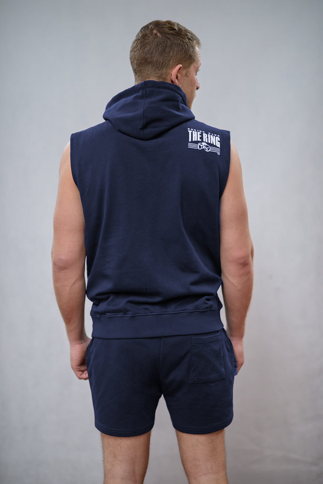The Ring Hoodie Navy ärmellos