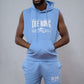 The Ring Hoodie Ice Blue ärmellos